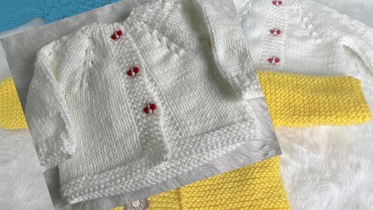 CASAQUINHO DE BEBÊ EM TRICÔ LÃ GROSSA-BRANQUINHO