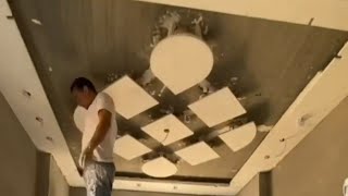 طريقة عمل سقف معلق بيت نور متقطع مربعات خطوة بخطوة