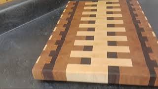 Maple walnut and cherry end grain cutting board