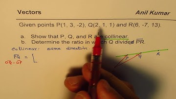Prove vectors are collinear and find ratio they divide line segment - EDEXCEL - GCSE