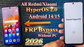 Xiaomi HyperOS 2.0 Frp Bypass Without pc | Redmi 12 5G Android 14/15 Frp Unlock 2026 | Redmi 12 frp