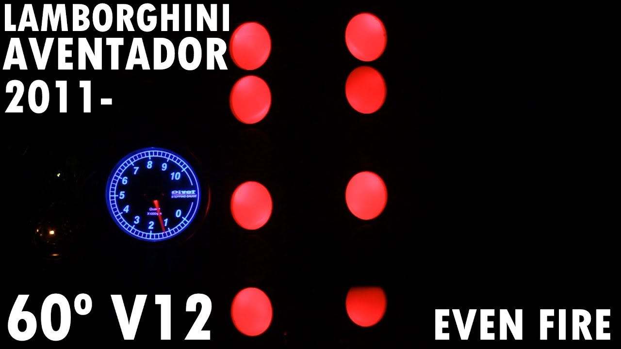 Lamborghini Aventador 60º V12 firing order audiovisual demo (even fire) 1 12 4 9 2 11 6 7 3 10 5 8