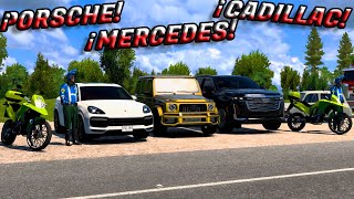 ¡¡CADILLAC VS PORSCHE VS MERCEDES PIQUES! / Colombia CRM / American Truck Simulator