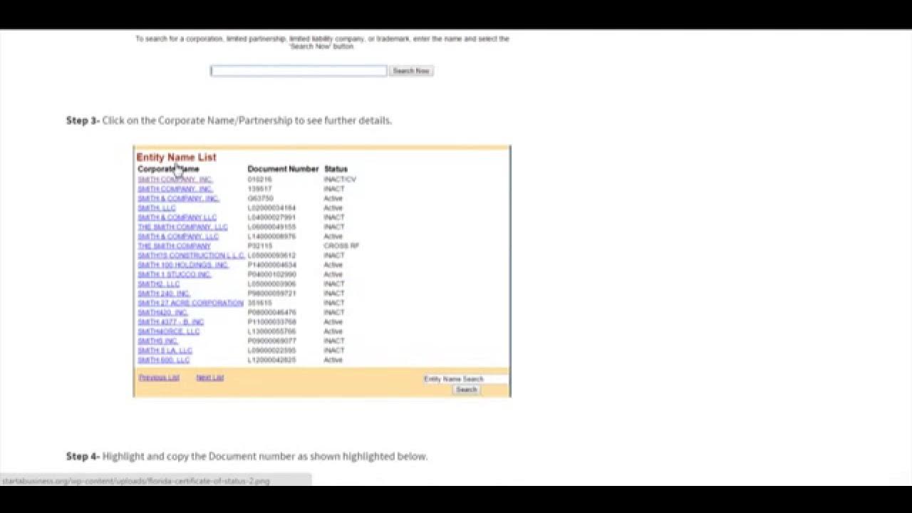 How to Get a Certificate of Status in Florida | Online - YouTube