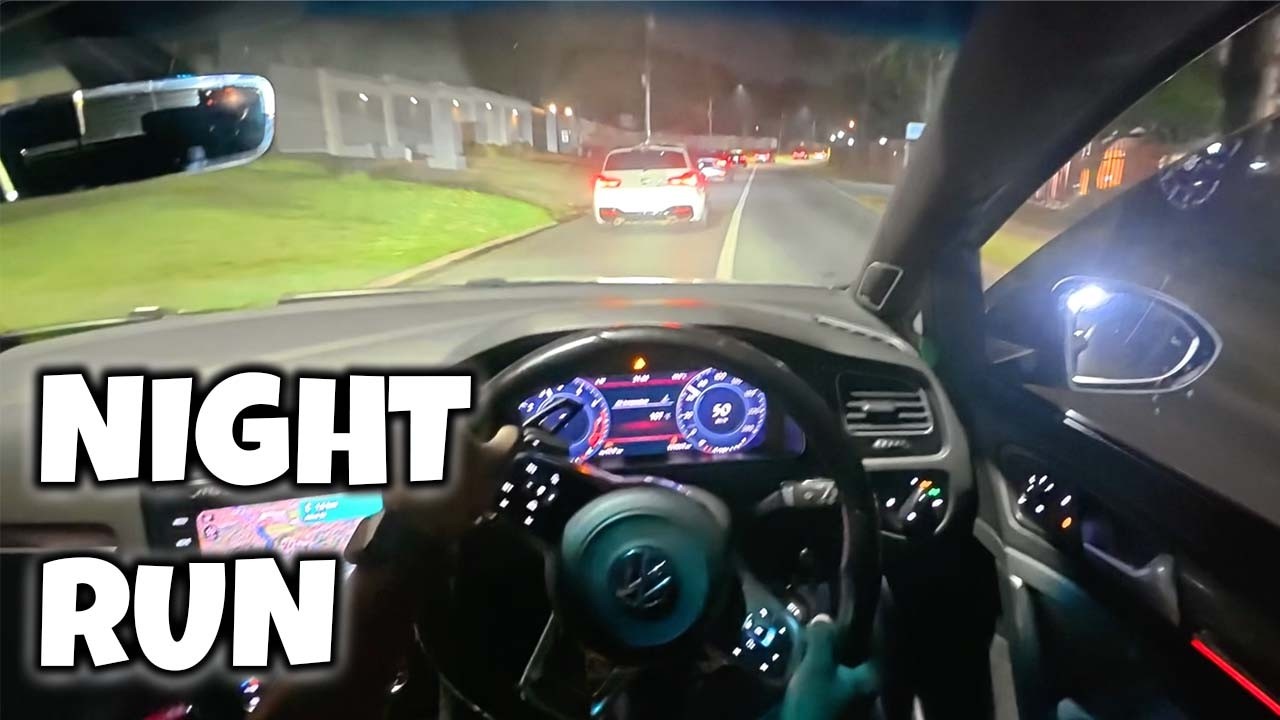 POV : Golf GTI Night Run With Some FAST Cars [RAW Sound]