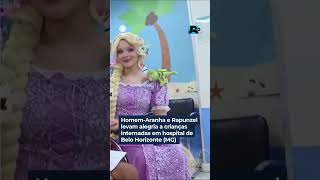 Homem-Aranha e Rapunzel levam alegria a crianças internadas em hospital de MG. #JR24H #Shorts