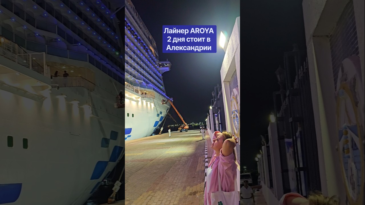 Лайнер AROYA стоит в Александрии 2 дня #aroya #umarkeyn #4k #cruiseship #travel #cruise