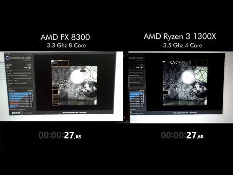 AMD FX 8300 vs AMD Ryzen 1300x Cinebench R15 test