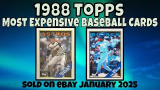 1988 Topps Most Expensive eBay Sales Baseball Cards - January 2025