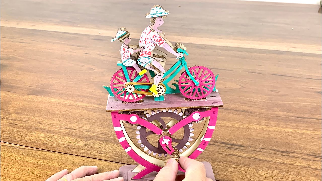DIY Craft Instruction, 3D Wooden Puzzle Father & son ridding‬