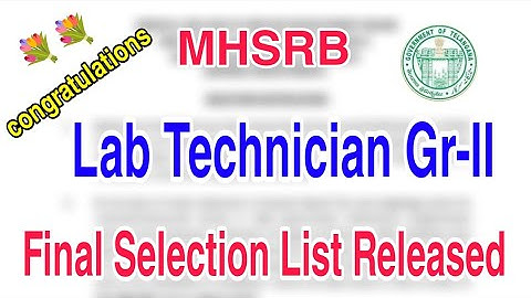 🔥MHSRB Lab Technician Gr-II 2025 | Selection List Released | MHSRB Lab Technician Final list