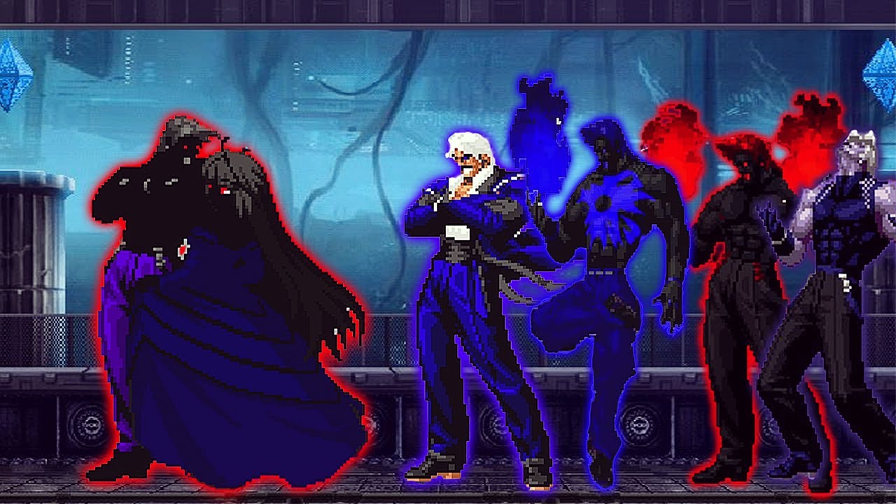 [KOF Mugen] Dark Banished Rugal Vs Blue Flame Rugal Team - YouTube