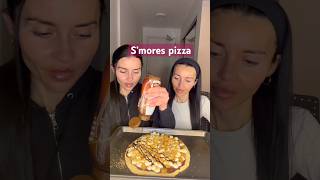 S’mores pizza 🍕 #smores #pizza #chocolate #nutella #cookiedough #dessert #viral #food #arshmallow