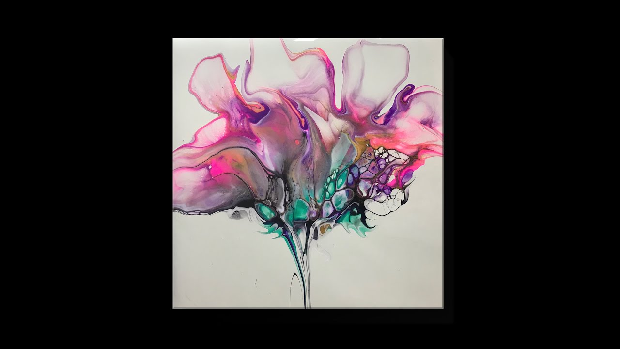 (659) Simplistic Flower Bloom 🌹 Floetrol PM 🌹 Acrylic Pouring ~ Fluid ...