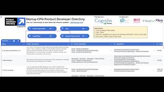 Startup CPG Product Developer Database - Demo Video