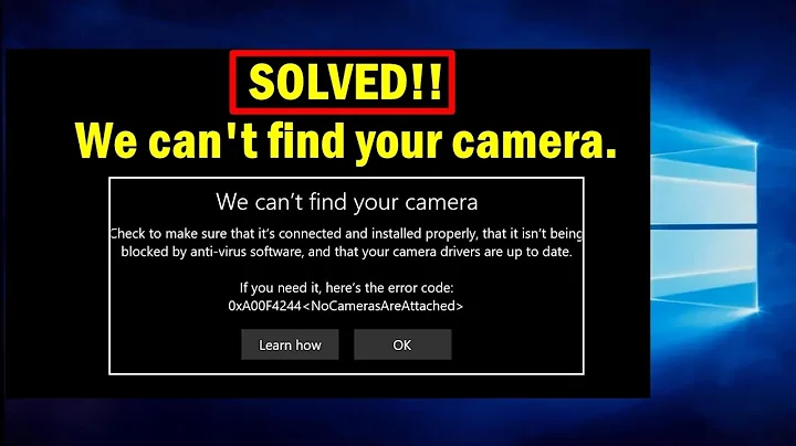 SOLVED!! We can't find your camera windows 10 (Error code 0xA00F4244(0xC00D36D5)