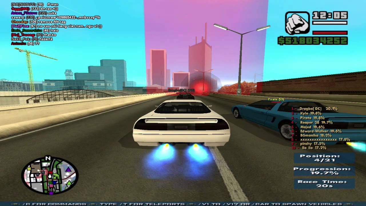 GTA San Andreas Online Racing 20 Racers! (SAMP) - March 19/15 - GamerX