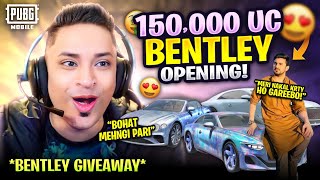 150,000 UC CRATE OPENING FOR BENTLEY MASTERPIECE - BENTLEY GIVEAWAY🥳PUBG MOBILE PAKISTAN