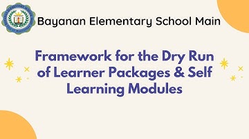 BESMAIN Framework for the Dry Run of Learner Packages & Self-Learning Modules