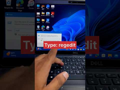Windows shortcut command for How to open windows registry editor #computer #pctips #shortcuts