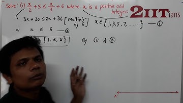 LINEAR INEQUATIONS Ex4 Q13 Class X ICSE | IIT JEE Solve:(i)x/2+5≤x/3+6 where x is a positive