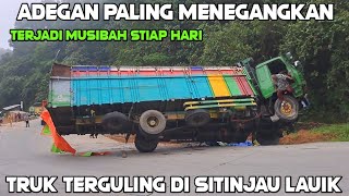 Adegan Paling Menegangkan‼️ Truk Terguling Di Tanjakan, Musibah Terjadi Tiap Hari di Sitinjau Lauik