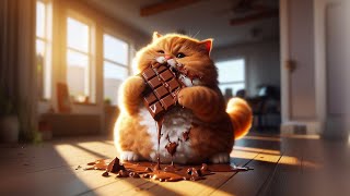 Orange Cats Are Too Cute: When Chocolate Changes Their Nature 🙀😱 #cats #ai #cutecats