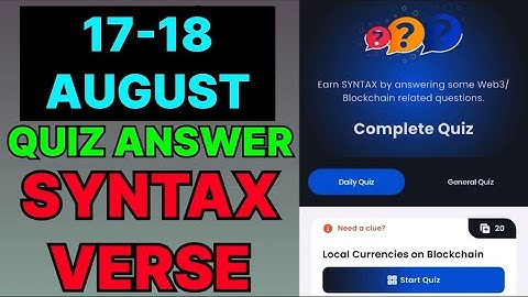 Syntax Verse quiz answers today | 17 August Syntax Verse quiz answer | Syntax Verse quiz today |