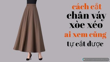 527✅ Cách cắt chân váy xòe xéo dáng dài mùa đông, cạp khóa đấu, ai xem cũng tự cắt được