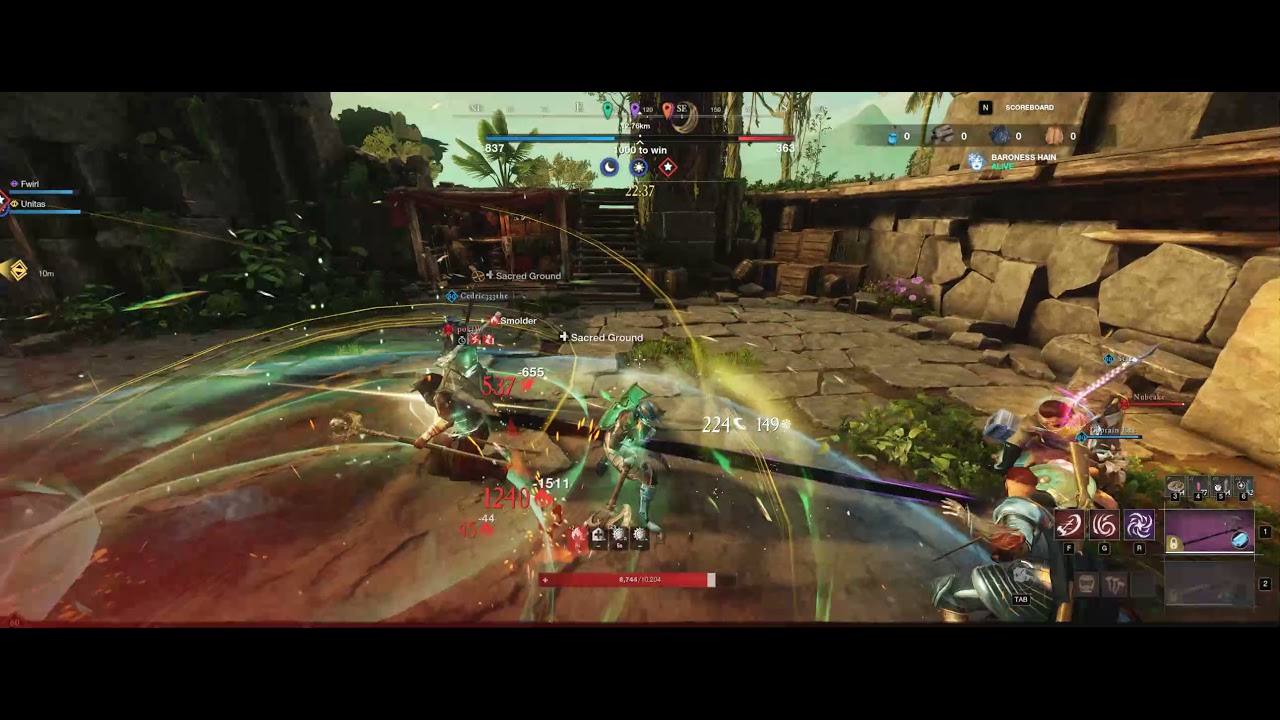 PokiW - Camelot - New World -- Attacking with Life Staff and Immune to Damage