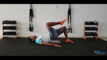 Flexão/ extensão do quadril unilateral em elevação pélvica - joelho flexionado