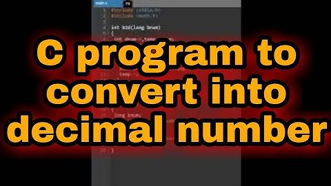 write a c program to convert binary into decimal number | #shorts#code#reels @Logicinprogramming