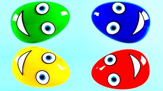 Learn colors and numbers with eggs surprises, developing cartoons for children