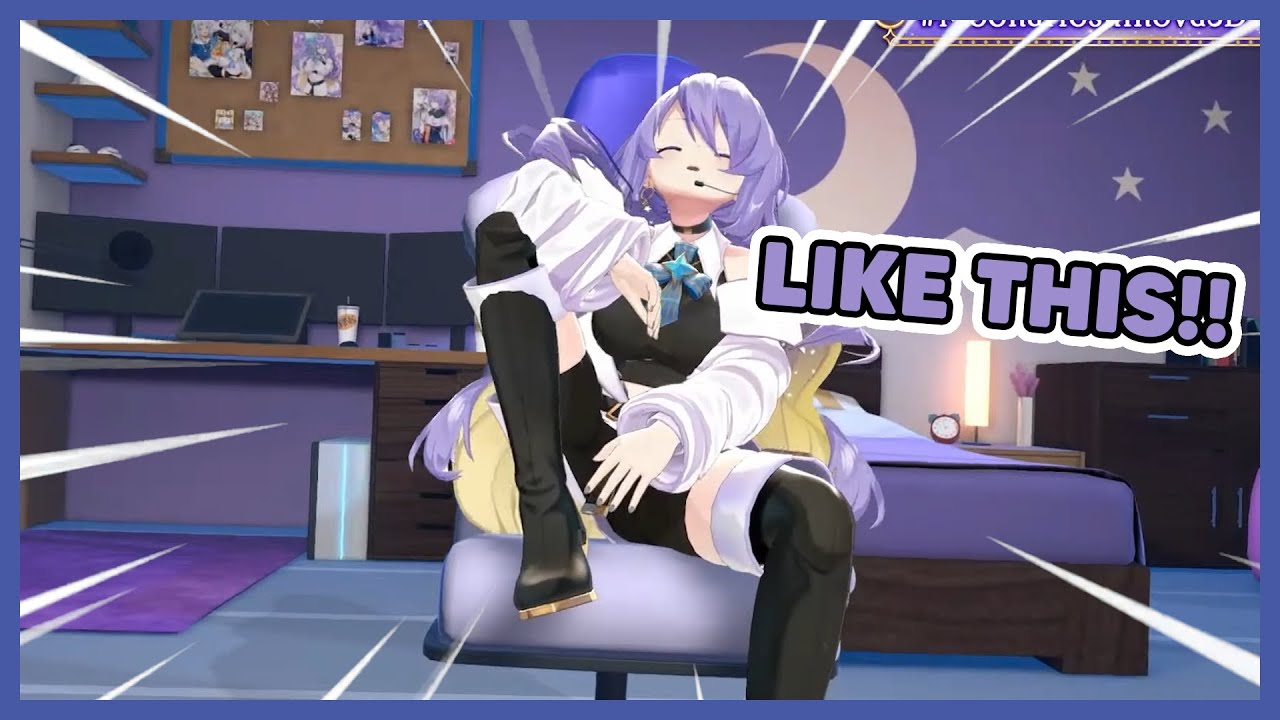 Moona finally revealed how she usually sitting down while streaming【3D Showcase】