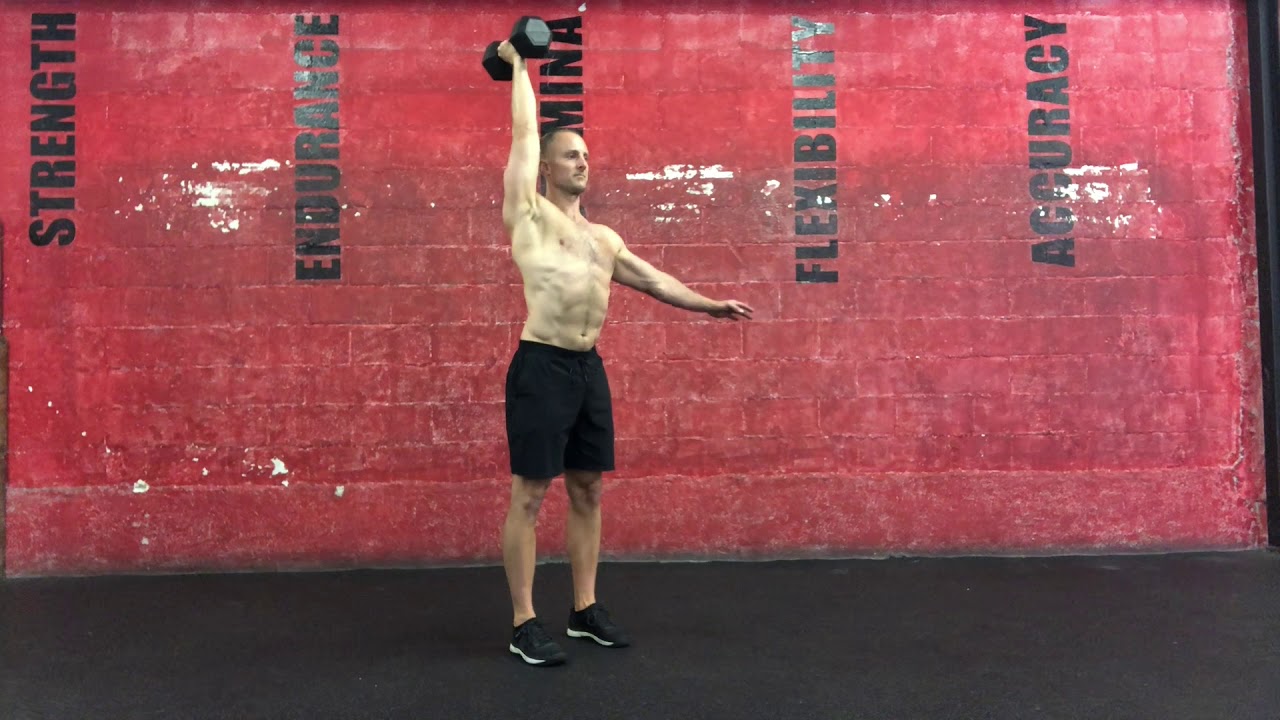 One arm dumbbell push press - YouTube