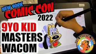 9 Year Old Autistic Savant - Masters Wacom Cintiq Pro 16 at New York Comic Con NYCC 2022