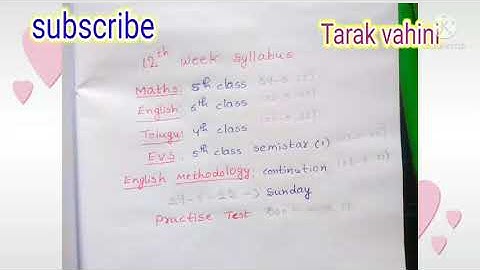 12th week syllabus details @tarakvahinitetdsc8110  AP TET/ DSC 2022 / Mee Vahini