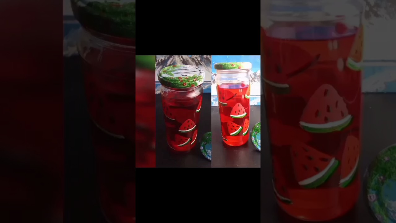 painting on glass jar🍉