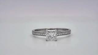 0.50 Carat Princess cut diamond pavé engagement ring