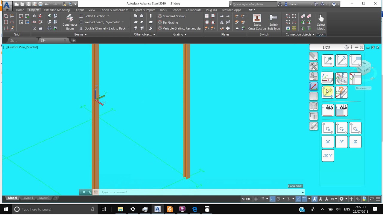 ADVANCE STEEL 2019 TUTORIAL/03/SPLIT COMMAND - YouTube