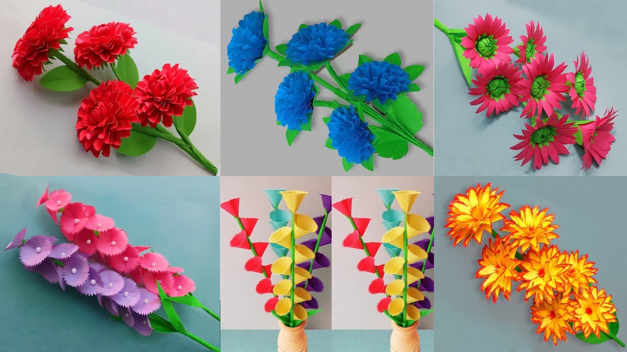 6 Easy Paper Flowers Most Views on Youtube DIY Paper Crafts Home