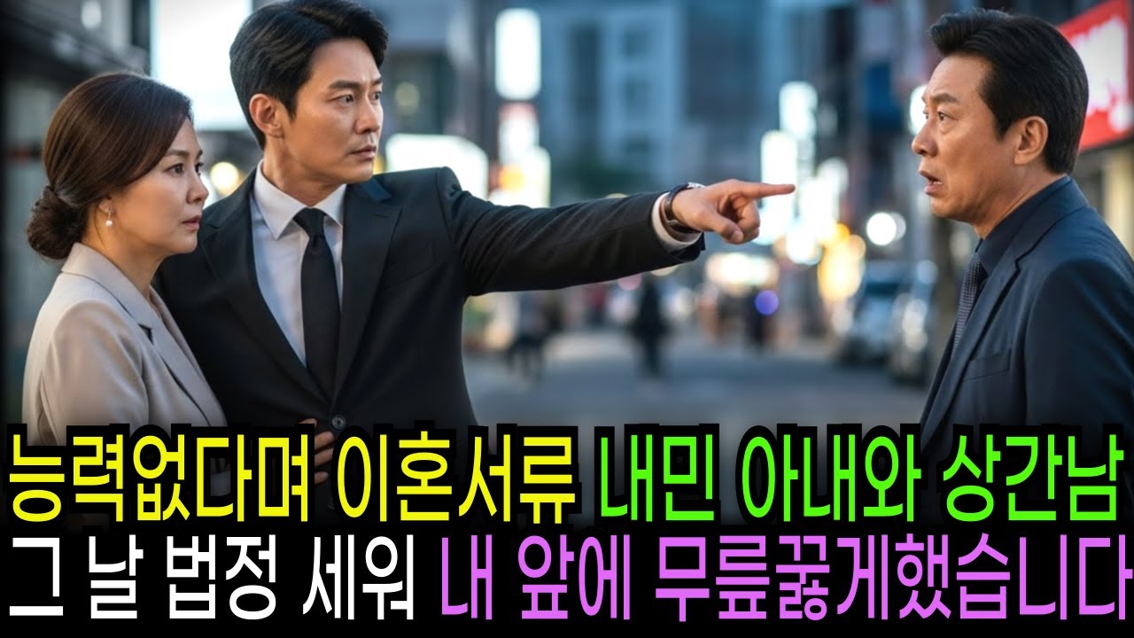 능력없다며 이혼서류 내민 아내와 상간남 그 날 법정 세워 내 앞에 무릎굻었습니다