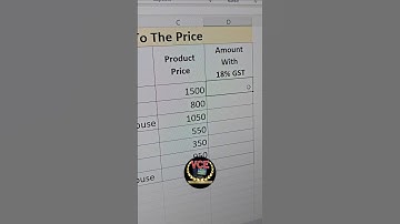 Excel me GST calculation trick