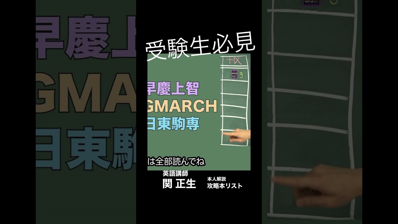 第3弾『早稲田・慶應』編 関正生の本人解説による攻略本リスト