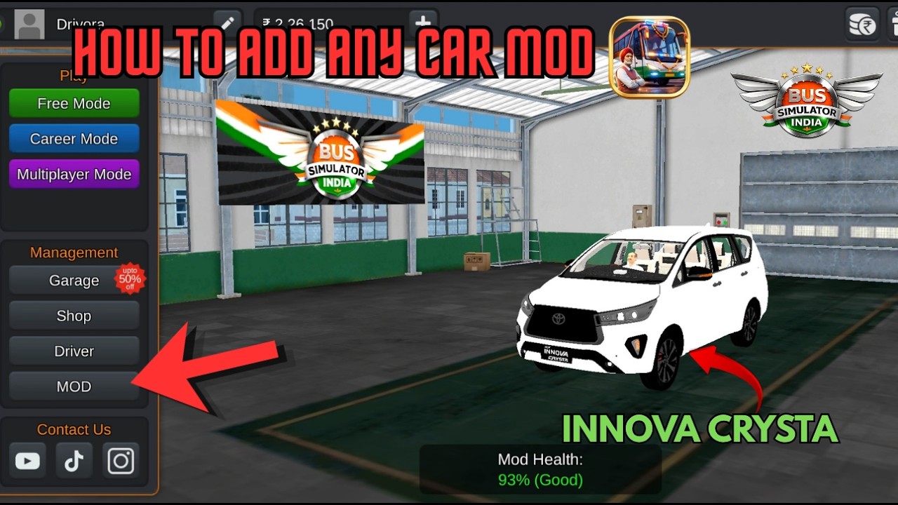 🇮🇳How To ADD Bus Simulator India Car Mod 2026 | Bus Simulator India Car ...
