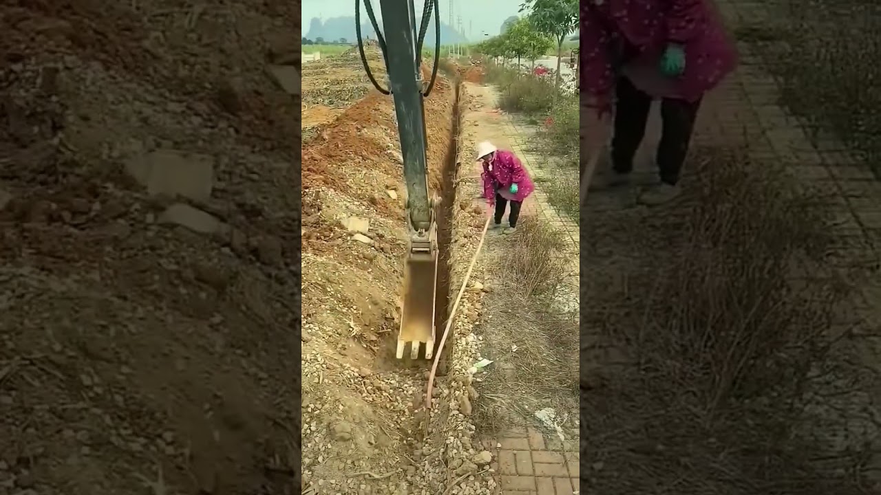 Digging underground water supply pipeline process