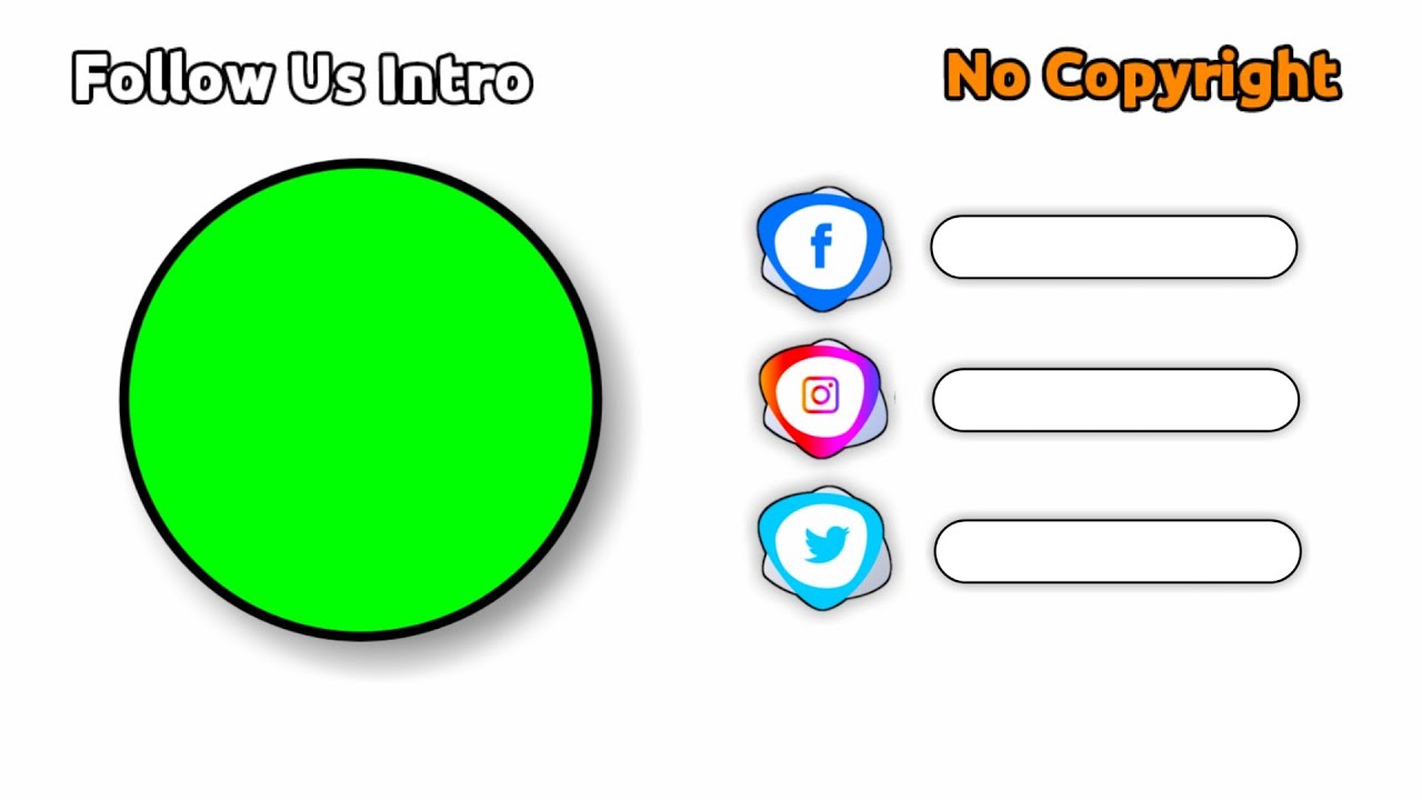 (No Copyright) Social Media icons | Follow Intro | Chroma key | Green screen - Nice Techno