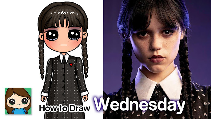 How to Draw Netflix Wednesday Characters Easy 