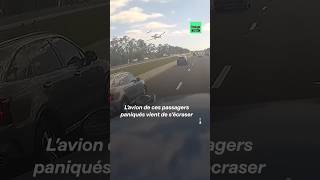 Impressive plane crash on a highway