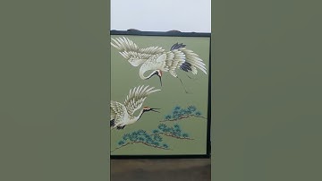 Tranh chim hạc, tranh tùng hạc diên niên, tranh trang trí phòng trà đạo, tranh phòng khách